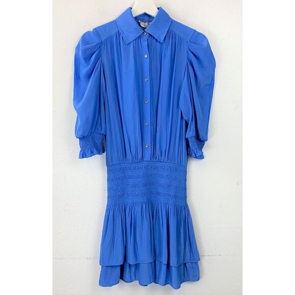 NWT RAMY BROOK Royce Puff-sleeve Tiered Mini Dress Size XS - Picture 2 of 9